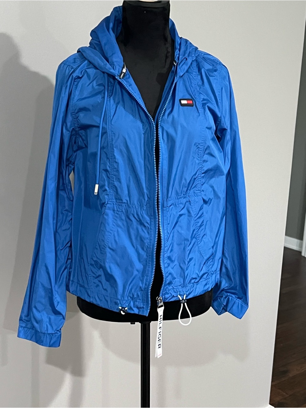 Tommy Hilfiger Blue Hooded Windbreaker Jacket